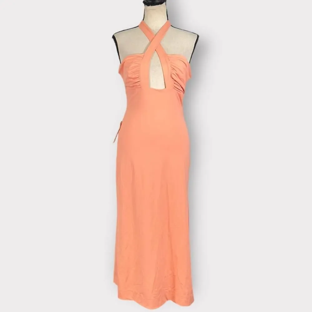 Bardot Guilia Coral Open-Back Midi Dress Women's Size Medium NWT - Image 8