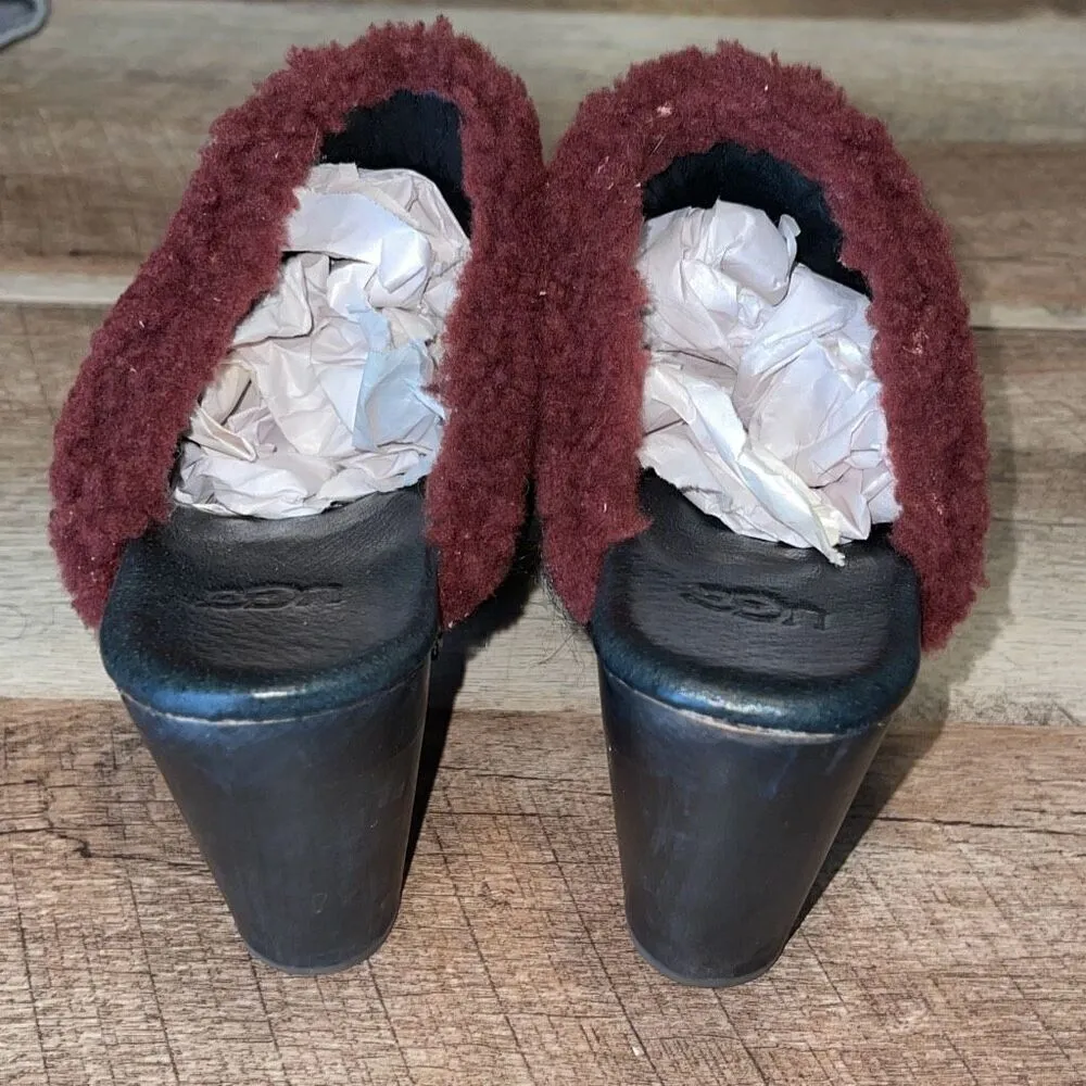 UGG  Australia Adele Womens Suede Clog Heel Platform Style# 1006024‎ Black Size 8 - Image 6