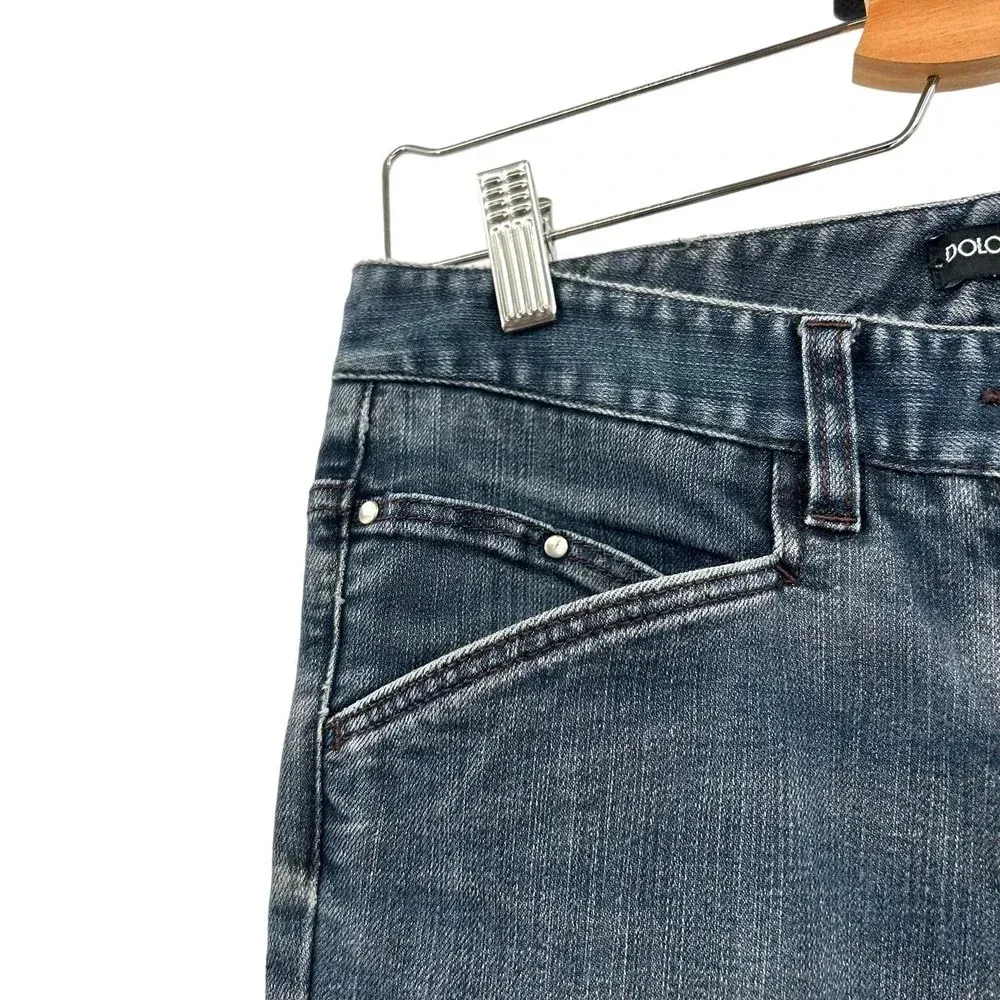 Dolce & Gabbana Low Rise Straight Leg Zipper Ankle Y2K Jeans Size US 8 - Image 4