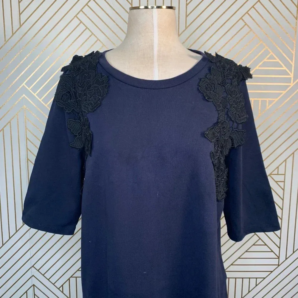 Scotch &‎ Soda Navy Floral Applique Shift Dress - Image 2