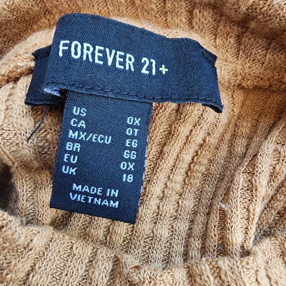 Forever 21 Tan Ribbed Mock Neck Tank Top (0X) - Image 5