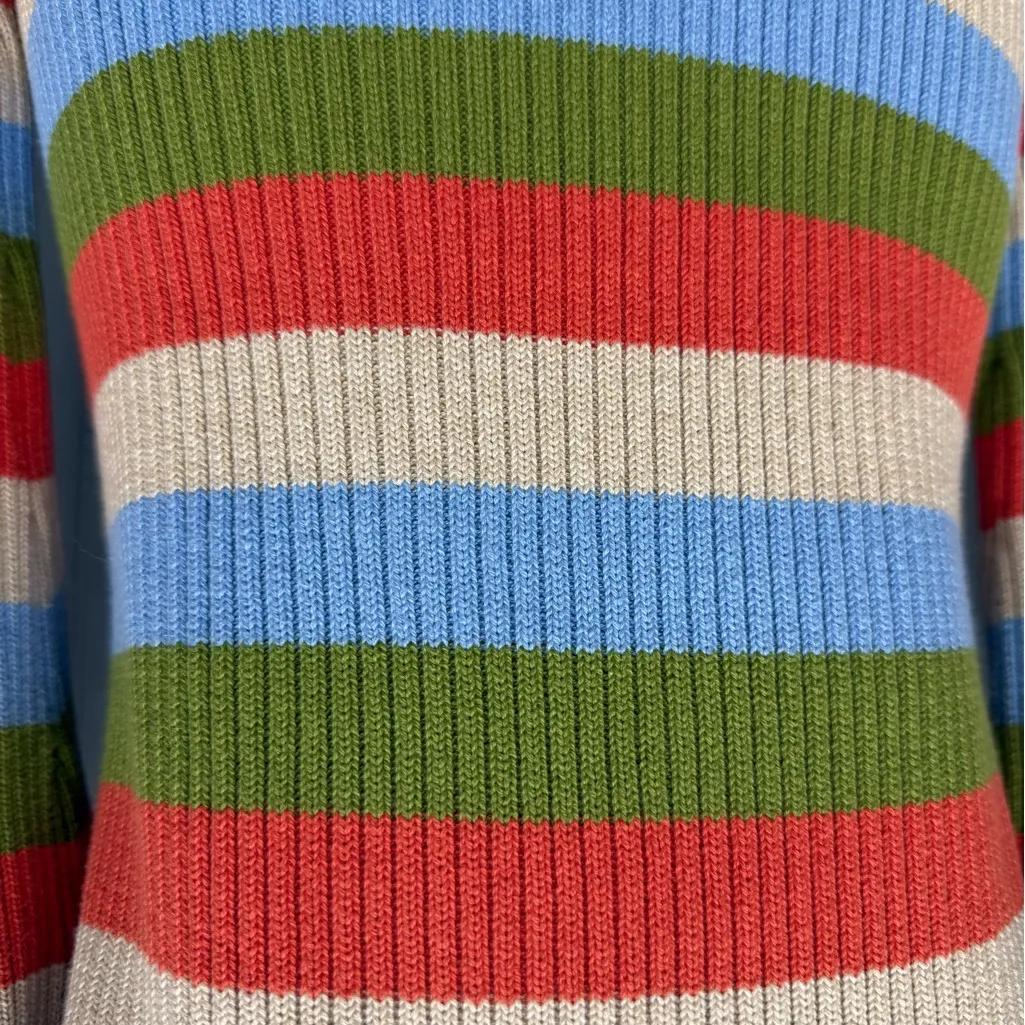 Arthur Apparel Multicolor Striped Racer Skivvy Sweater Size Medium EUC Blue - Image 10