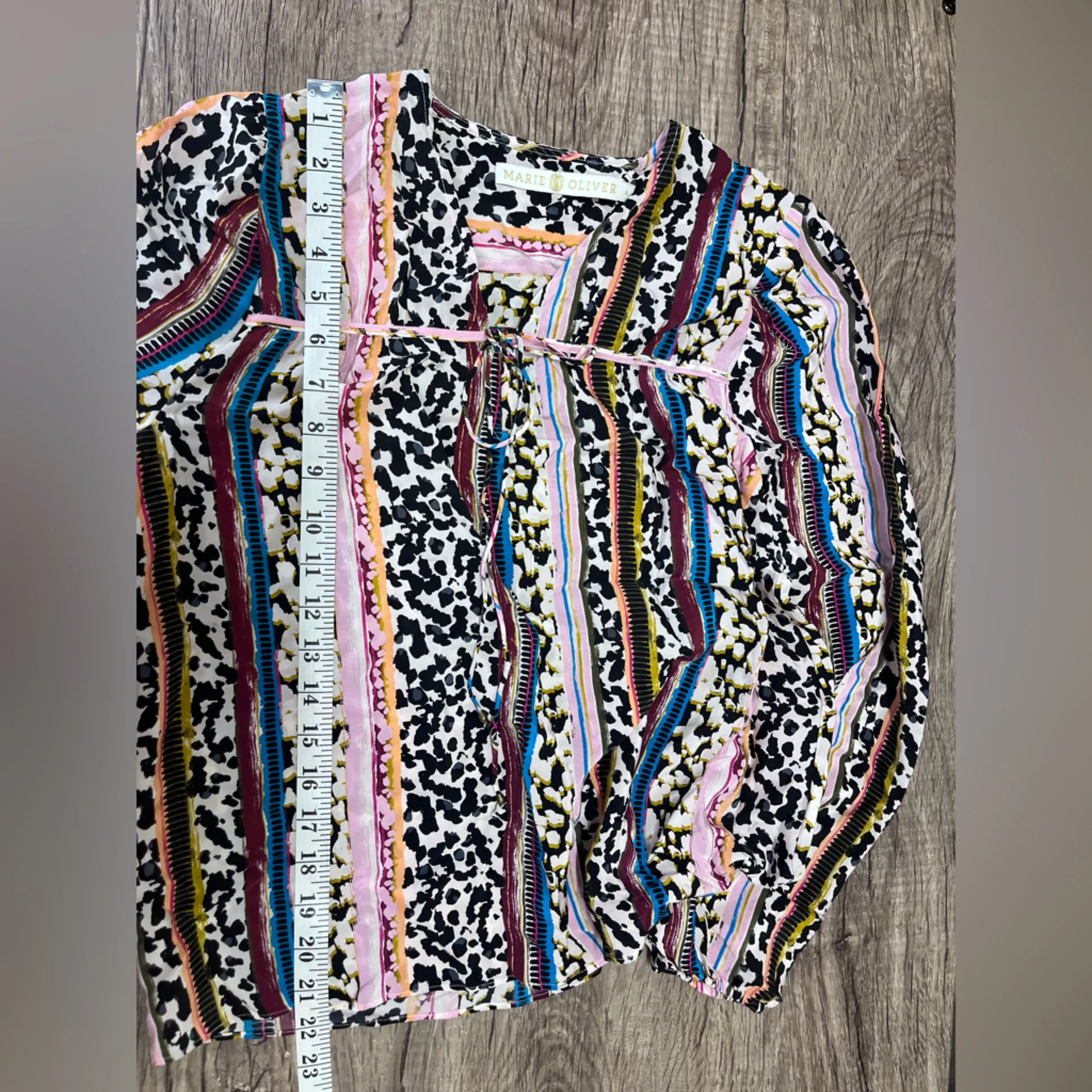 Marie Oliver will  Phoebe Blouse Peasant Top Long‎ Sleeve Colorful Size small - Image 5