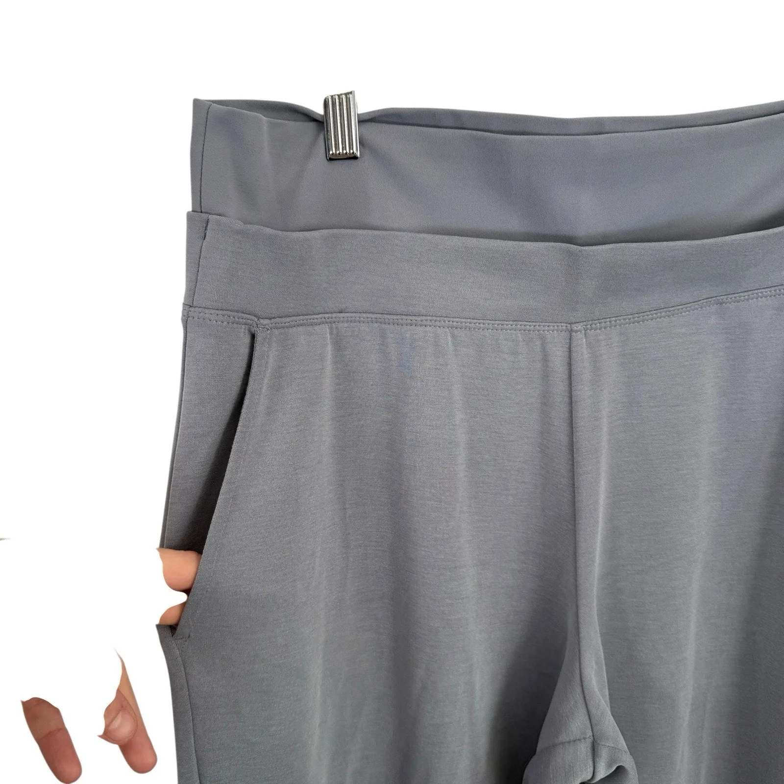 Athleta Seasoft Mid Rise Straight Leg Pants Coastline Blue Casual Womens LP - Image 3