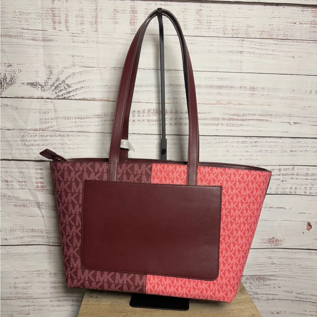 Michael Kors  Two-Tone Pink and Plum Tote - Image 4