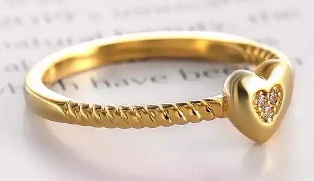 Dainty Heart Ring Dipped In Gold... Gold - Image 3
