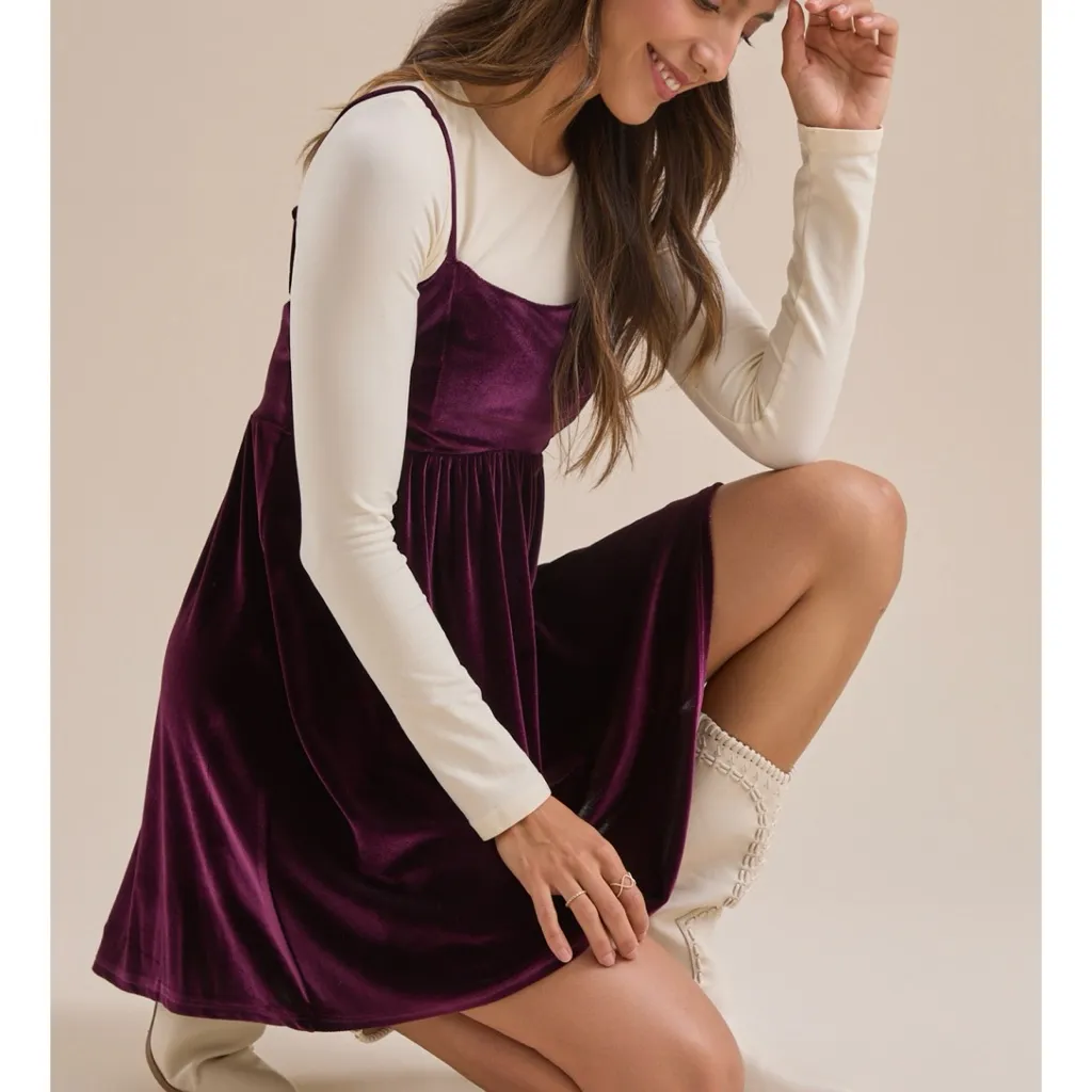 NEW Altar’d State Burgundy Velvet Holiday Mini Dress Size Medium NWT - Image 3