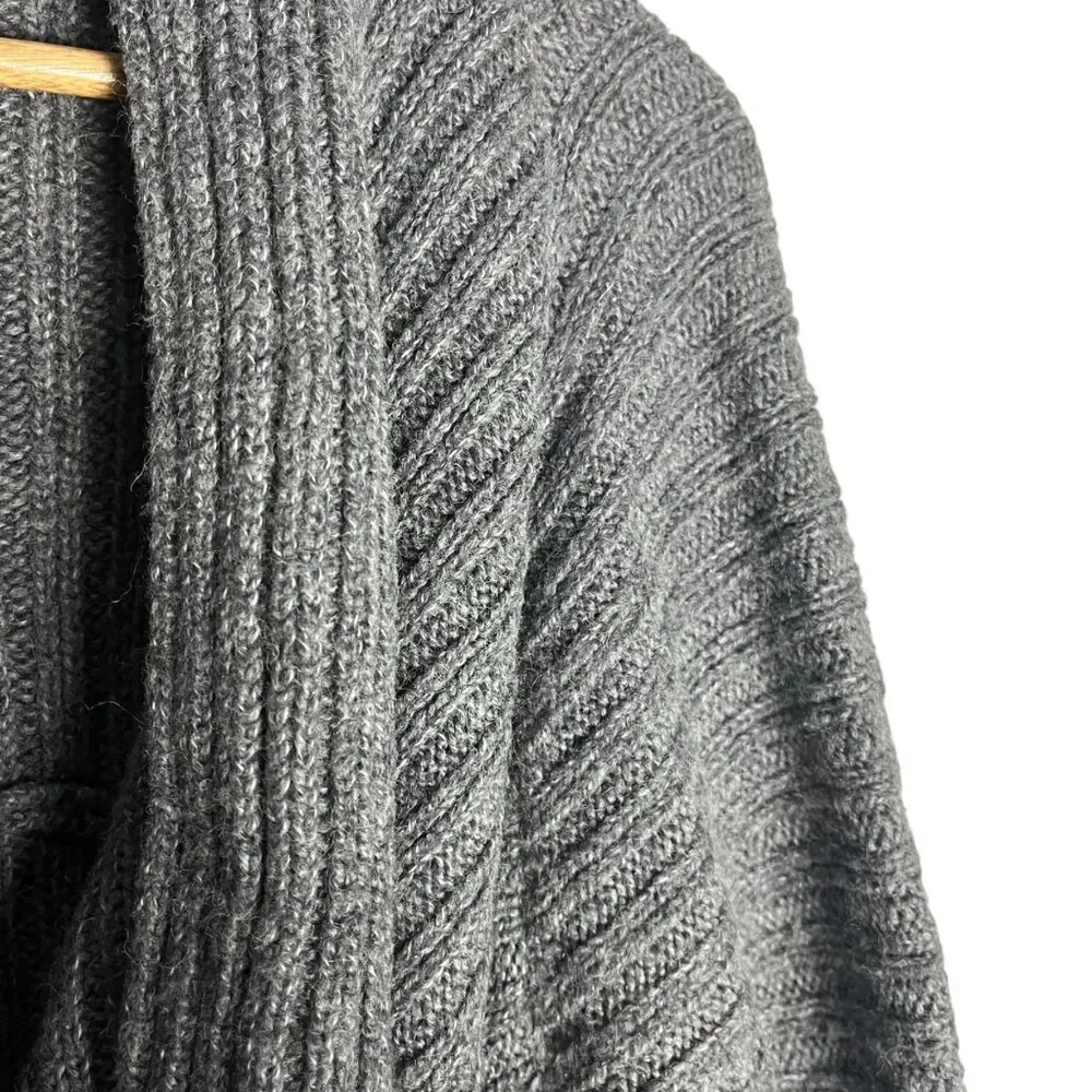 Old Navy Maternity Women's L‎ Cardigan Sweater Grey Tie Waist Winter Wool Blend - Image 2