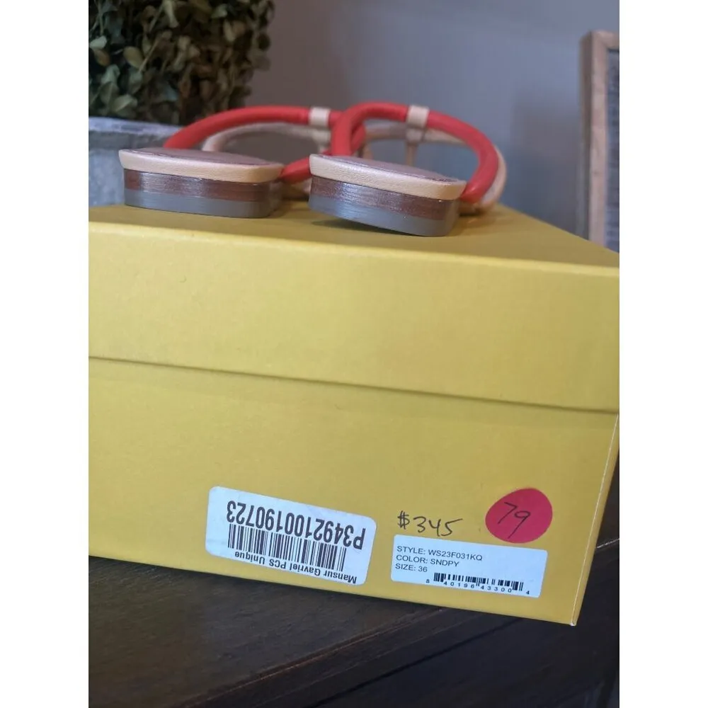 Mansur Gavriel Filo Flip Flops Sandals Sand/Papaya Womens Size 36 Orange - Image 9