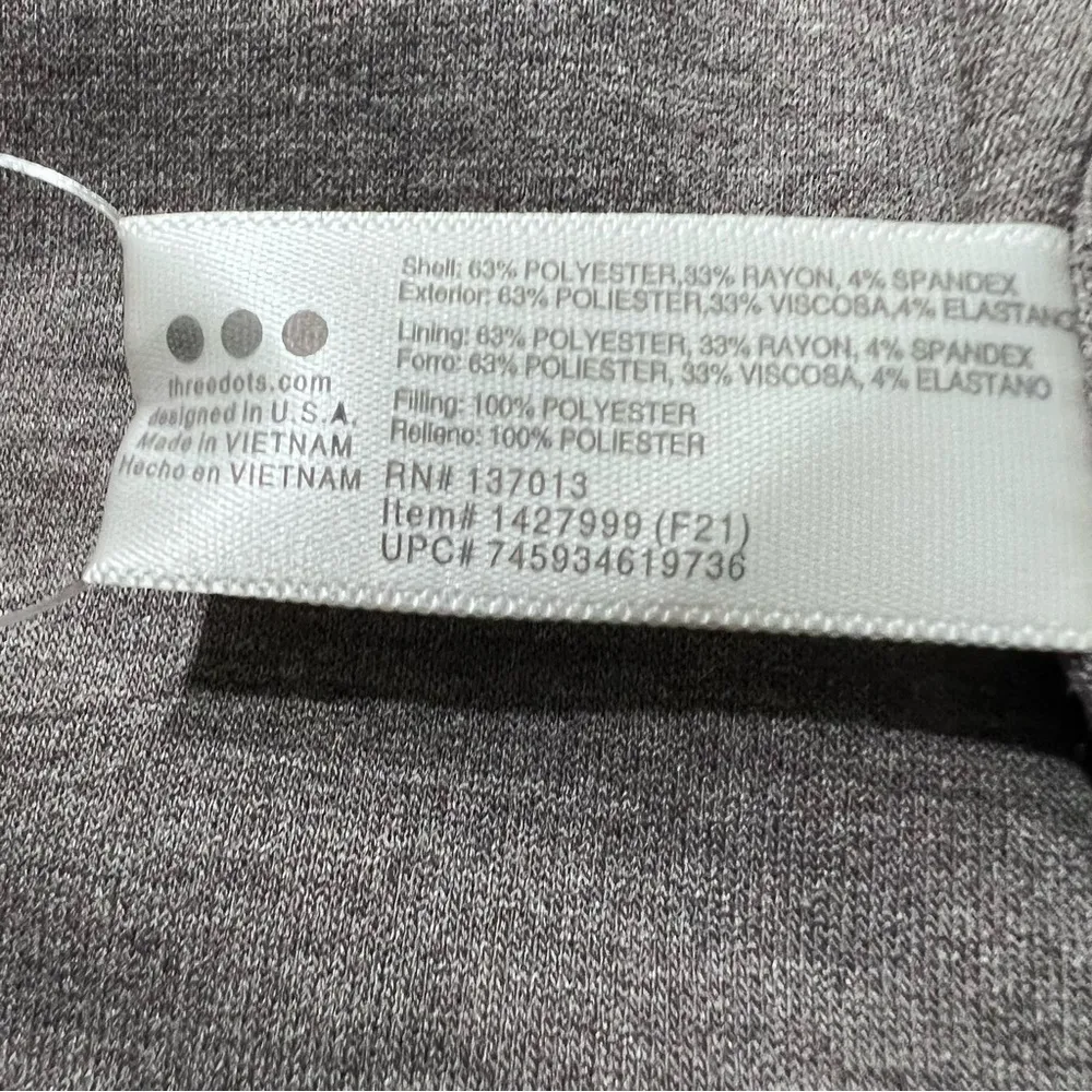 NWT Three Dots Quilted Jacket size medium Heather Pavement fall winter - Image 10