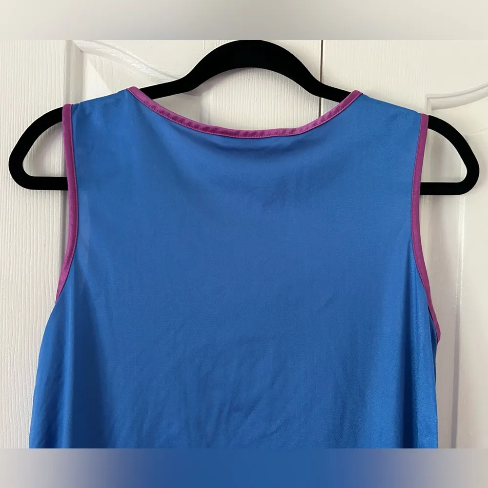 Vanity Fair - Vintage - Blue & Teal - Sleeveless Woman’s Nightgown - Size Small - Image 3
