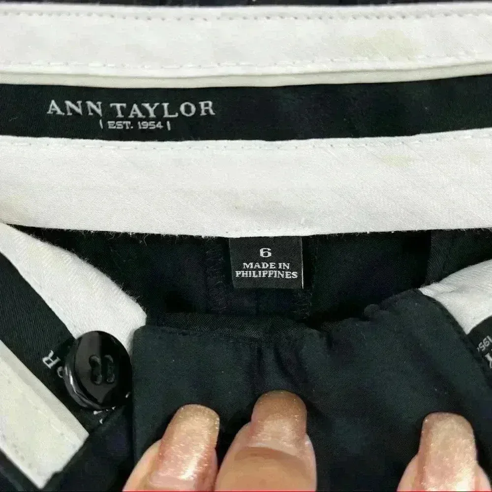 Ann Taylor‎ Women's Black Cotton Casual Dressy Lightweight Chino Pants Size 6 - Image 9