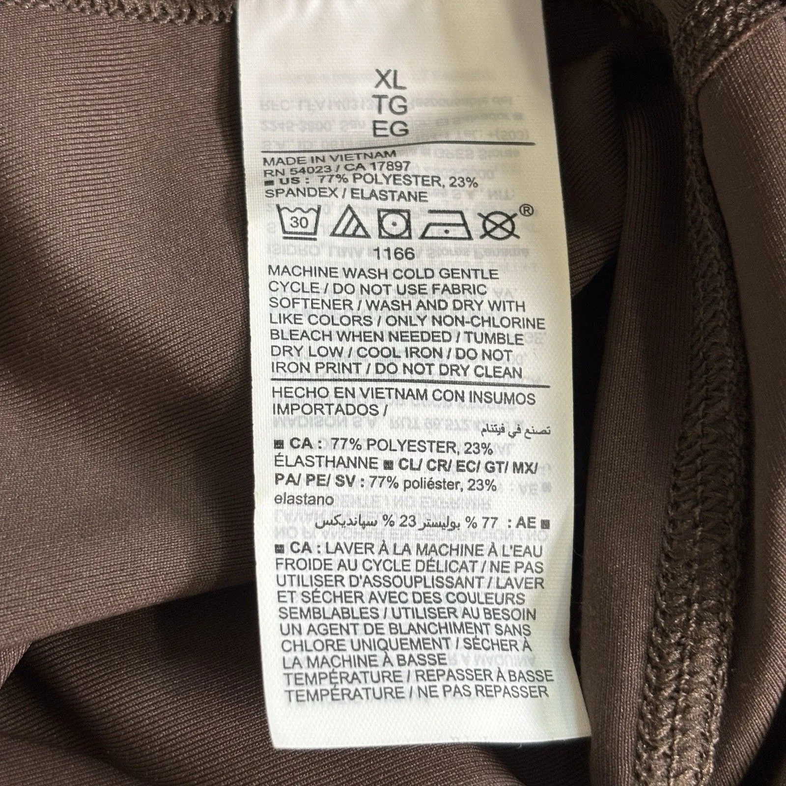 Old Navy Power Soft Bodysuit Sleeveless Stretch Full Length Go Dry Brown Size XL - Image 9