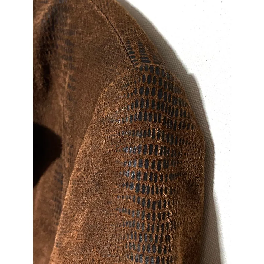 Vintage Styleworks Newport News All Leather Button Down Jacket Brown Womens 8 - Image 3