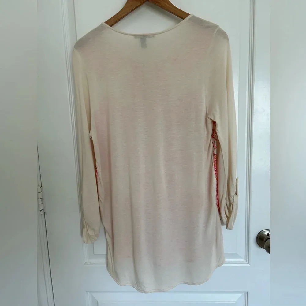 Mango Casual Women's Pink Patterned Long Sleeve‎ Top Medium - Image 2