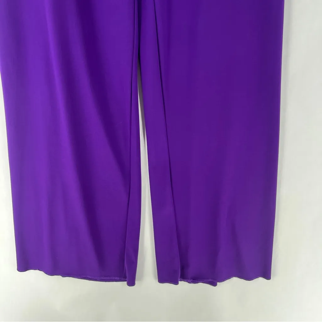 Persona by Marina Rinaldi Ultra Violet Stretch Jersey Knit Wide Leg Pull On Pant Purple Size XL - Image 4