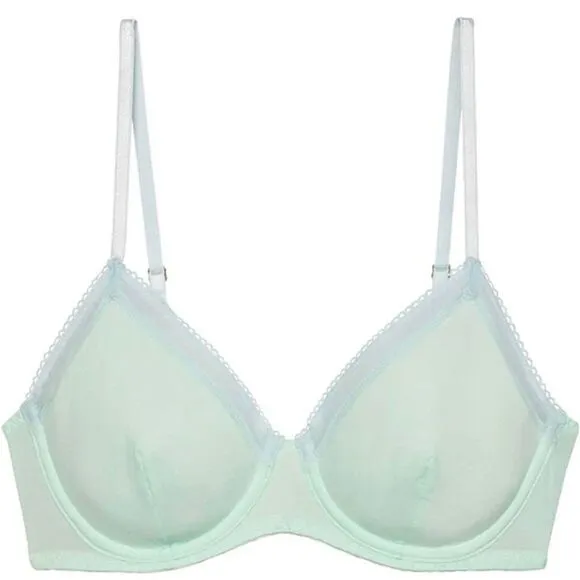 Savage X Fenty Women's‎ Unlined Microfiber Demi Cup Bra Green Size undefined - Image 3