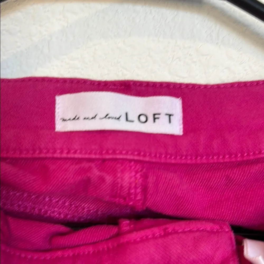 LOFT Pink Ankle Cropped Jeans - Image 2