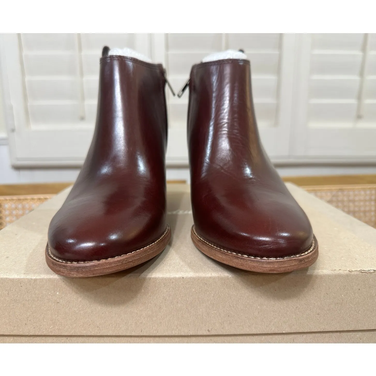 Madewell The Billie Boot Cabernet Red Leather Size 9 NIB Modern Dressy Office - Image 7