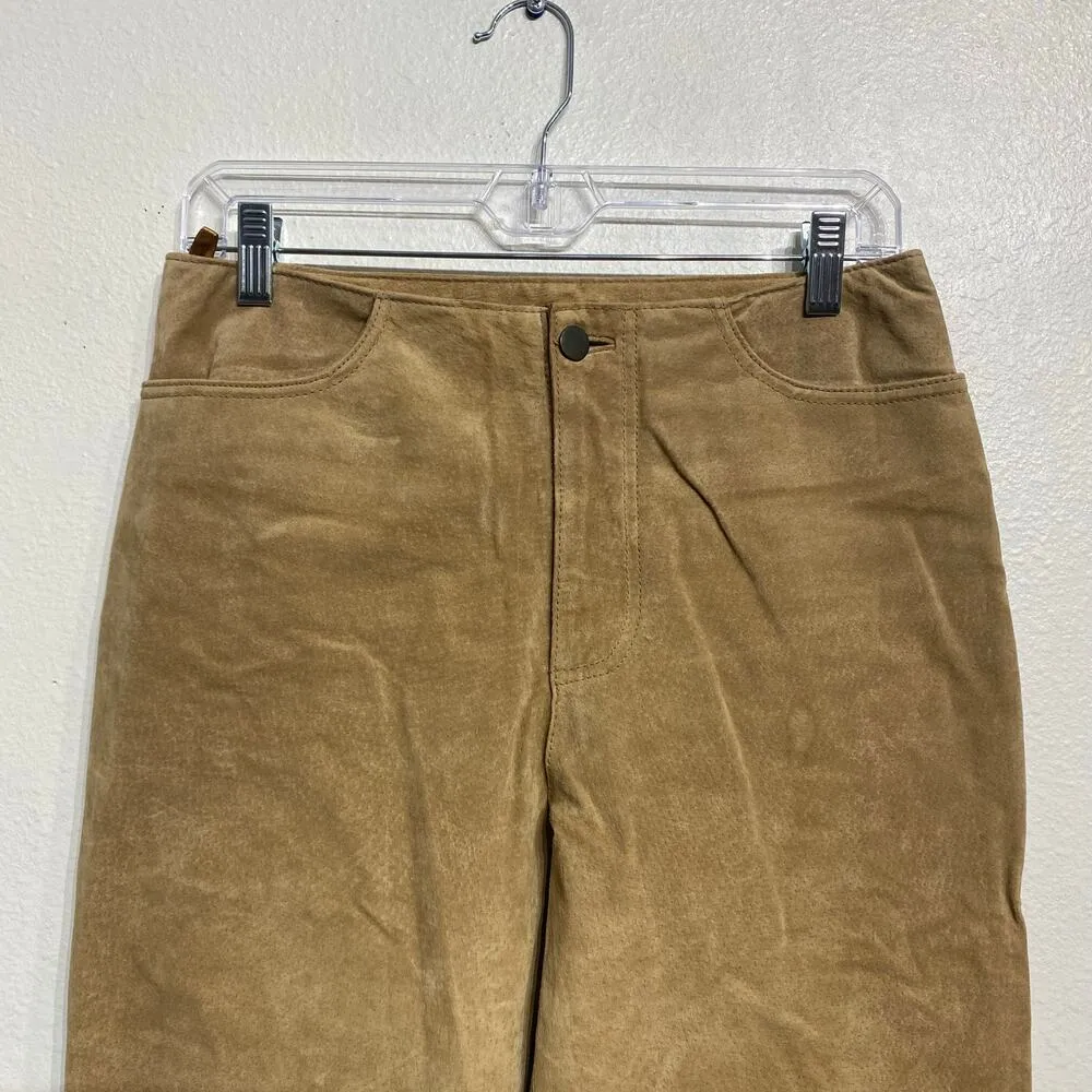 Mossimo Tan Leather Pants Sz 8 - Image 2