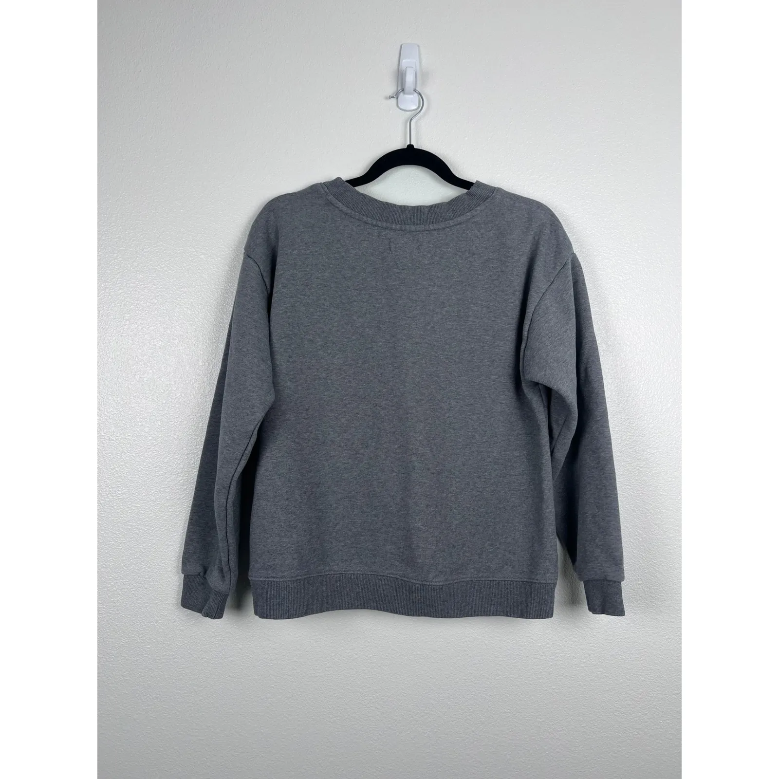 Pact Women's V Neck Pullover Sweatshirt Gray Sz‎ L - Image 6