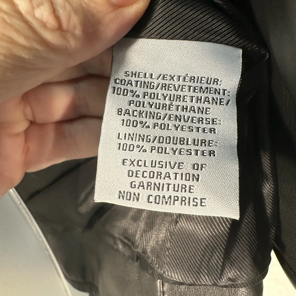 Bagatelle Women’s Gold Digger Jewel Embellished Faux Leather Jacket Size XS Bla… - Image 12