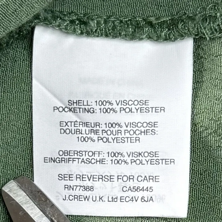 J.Crew Women's Olive Green Mini Dress PXS Sleeveless Viscose Chino Style Pocket Size undefined - Image 7
