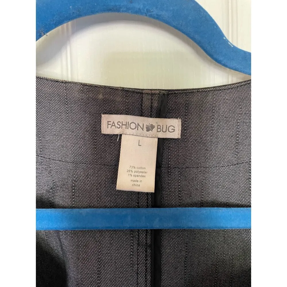 Fashion bug chambray jacket wash 3/4 sleeve size large - Image 8