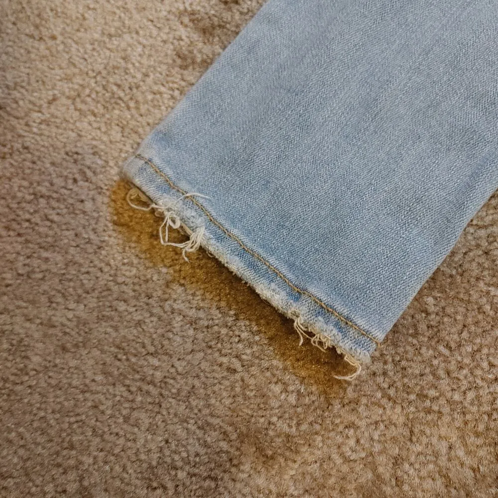 Levi Strauss & Co Light Wash Size 27 Cotton Distressed Knees 711 Skinny Raw Hem - Image 5