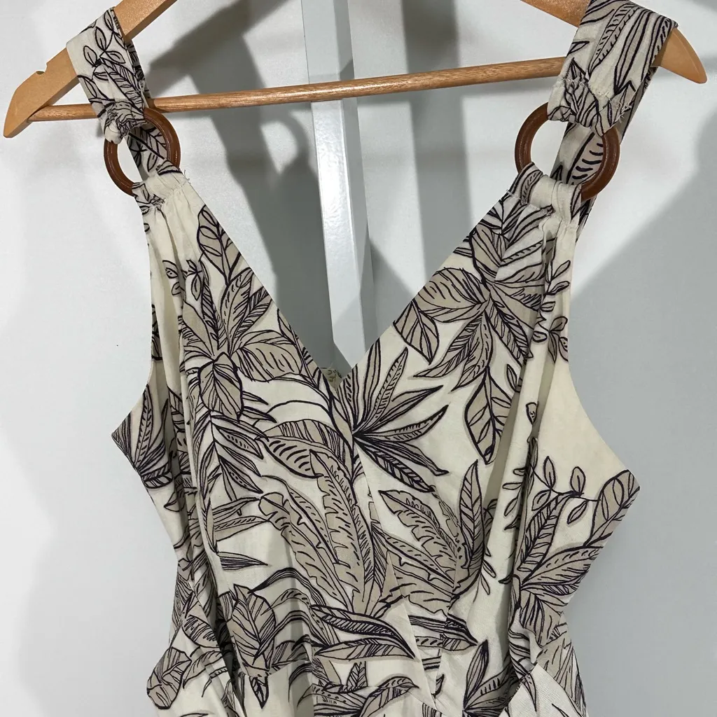Vince Camuto Linen Blend Leaf Print Dress – Size 6 - Image 6