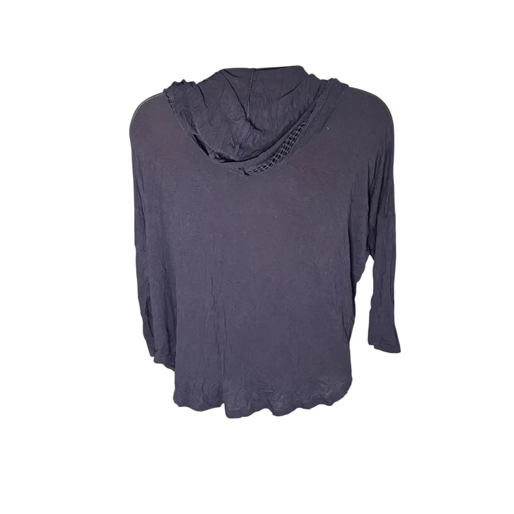 Full Tilt Hoodie Cropped Slouchy Front Pockets Slate XS Juniors - Image 2