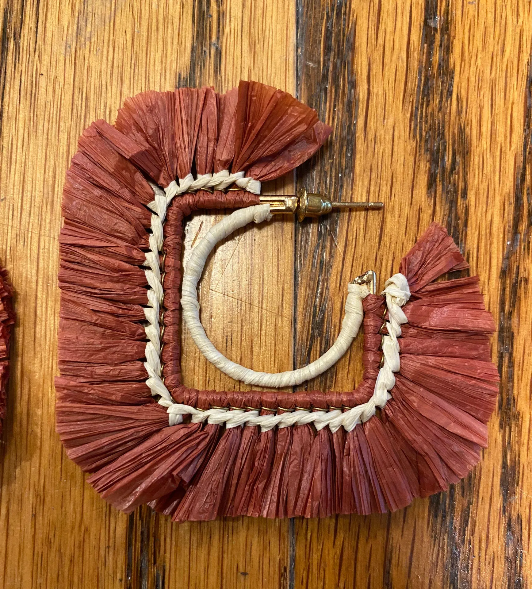 American Eagle Outfitters Boho Square Raffia Earrings - Image 7