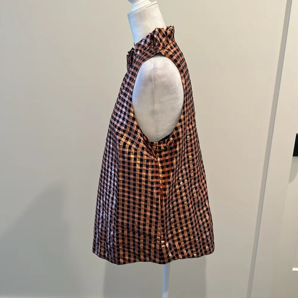 J.Crew NWT  Rose Gold Metallic Top Sz M - Image 3