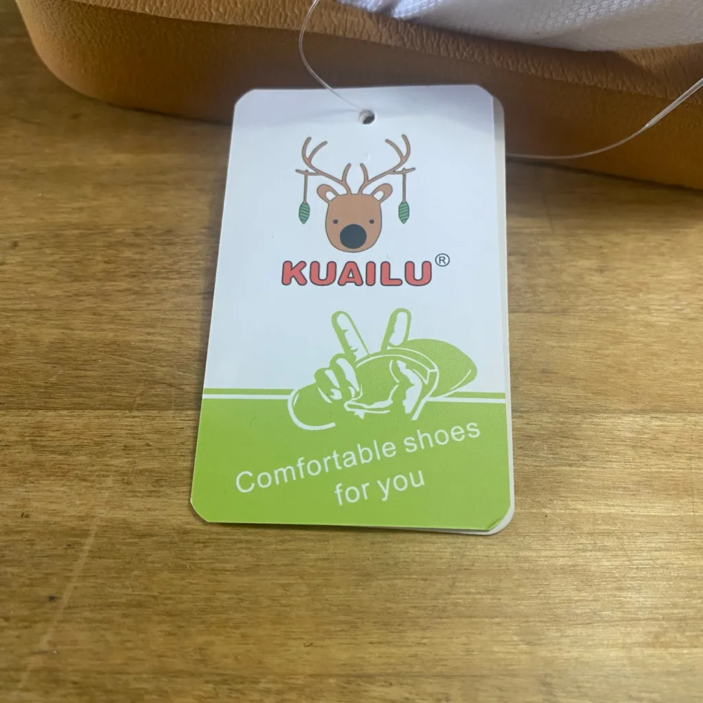 KuaiLu Women's White and Tan Sandals Size 7 - Image 2