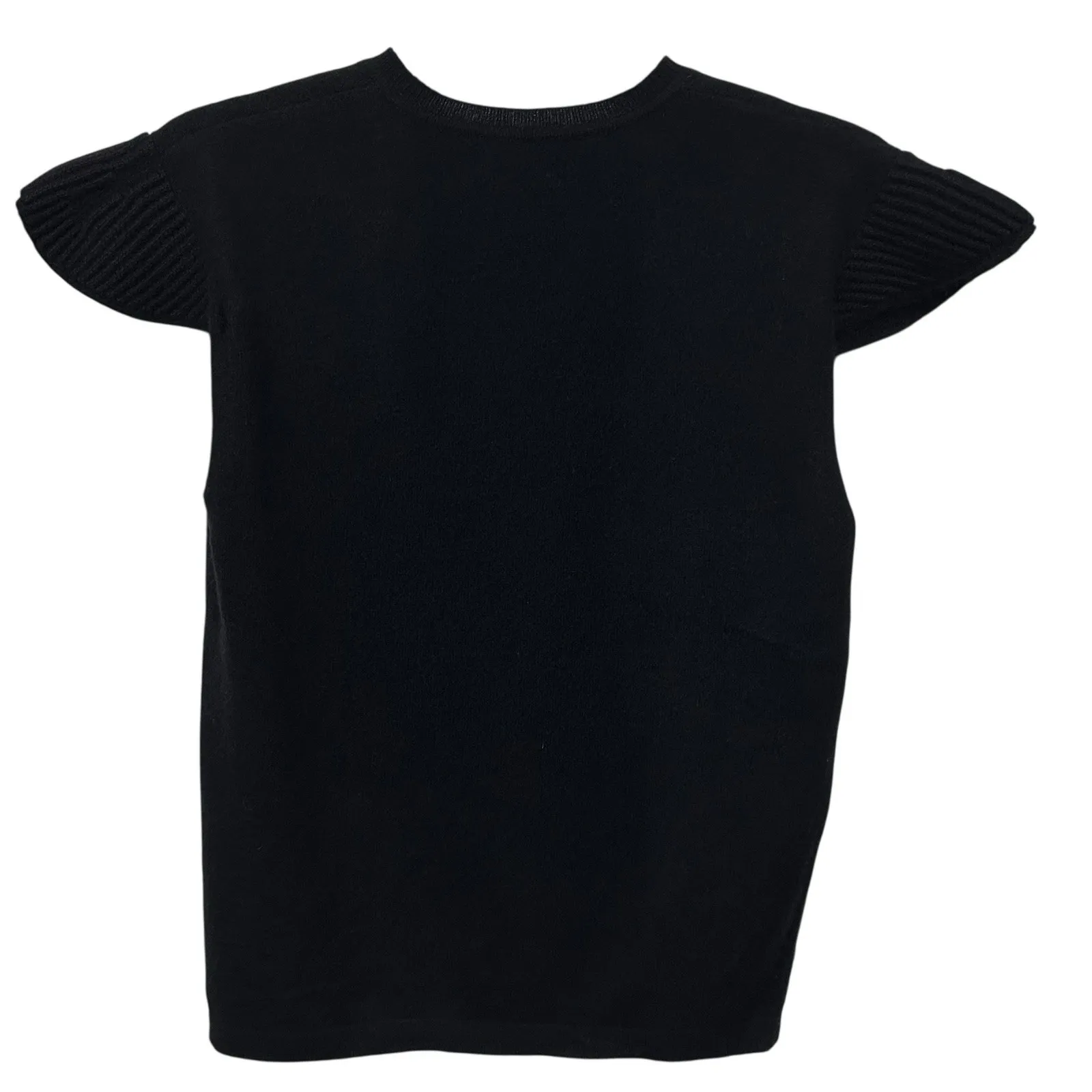 Naadam Women's 100% Cashmere Sweater Cap Sleeve Pullover Size Small Black Soft - Image 4