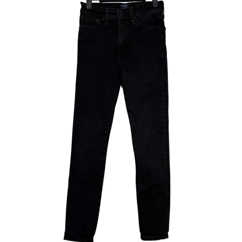 J. Crew High Rise Skinny Fit Denim Ankle Jeans Zip-Fly Stretchy 27 Black #4166 - Image 12