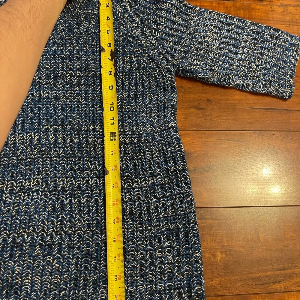 Manoush Blue White Black Crochet Knit Short Sleeve Sweater Size Small - Image 11