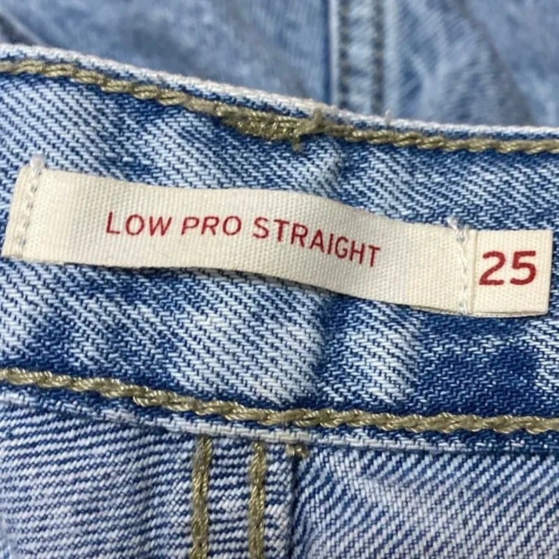 Levi's Low Pro Straight Women's Blue High Rise Light Wash Denim Jeans Size 25 - Image 6