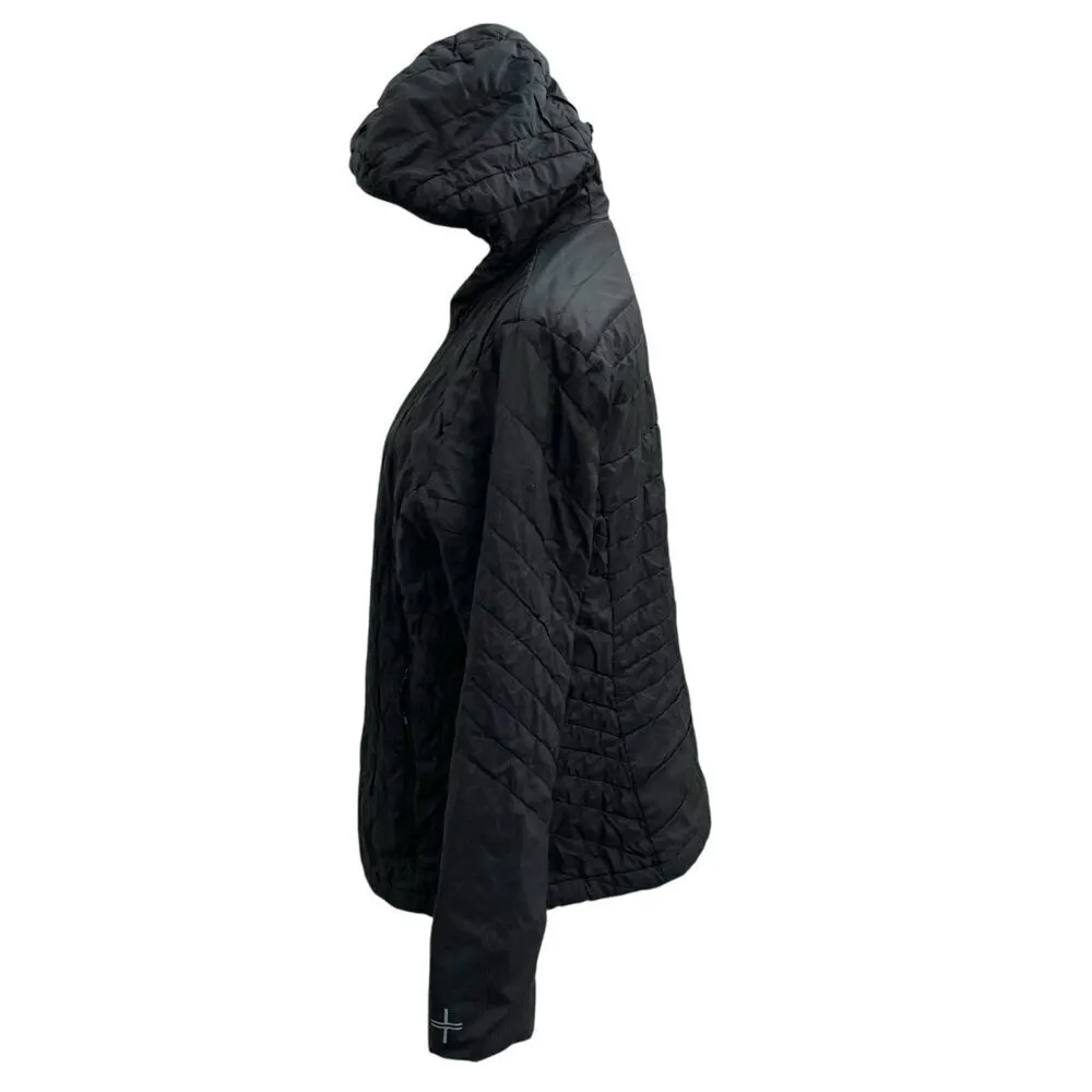 Icebreaker MerinoLoft Wool Quilted Full Zip Jacket Hooded Black Women's size XL - Image 3