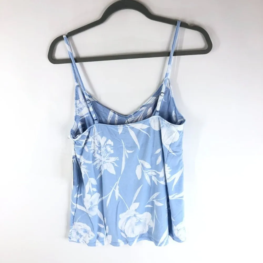 P.J. Salvage Womens Top Luxe Floral Cami In Ice Blue Lounge Pajama S - Image 4