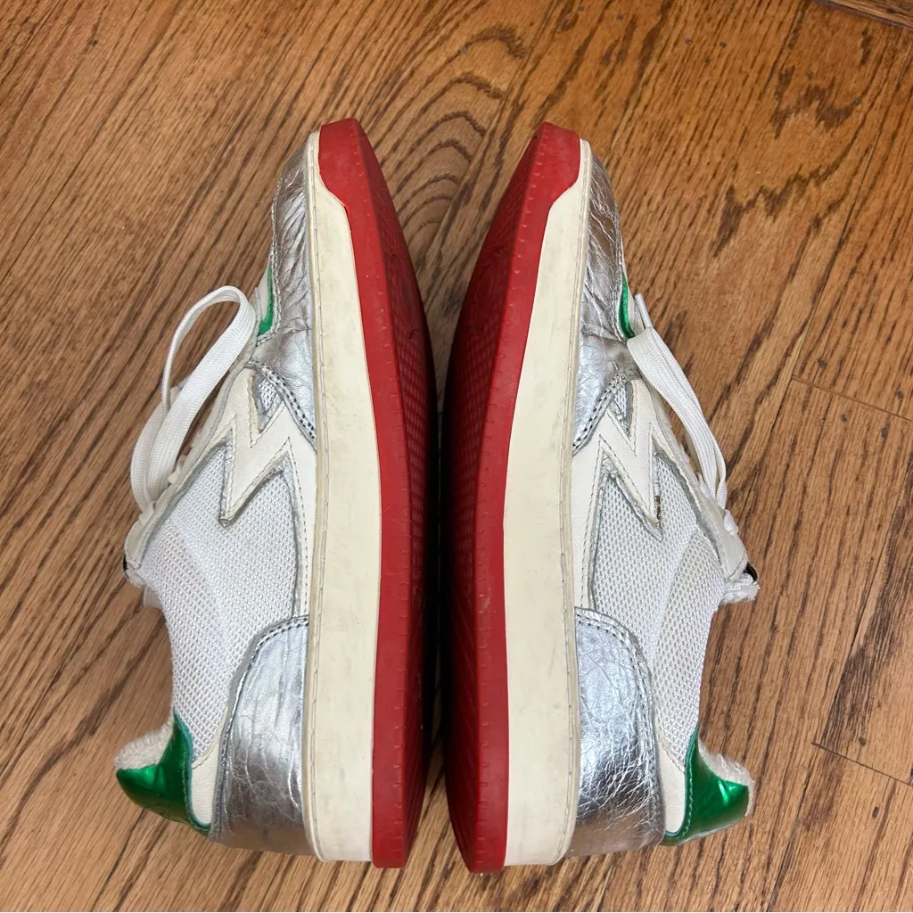 Moa | Master Of Arts In Multi Green Silver Leather Red Sole Sneakers Size 7.5 - Image 11