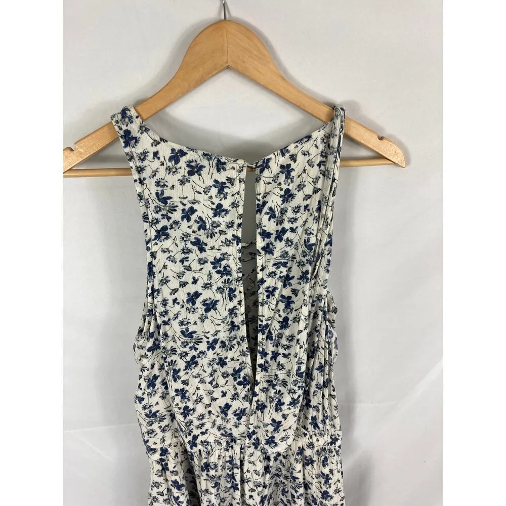American Eagle Floral Print Lace Up Top Flap Back Romper Size Medium - Image 5