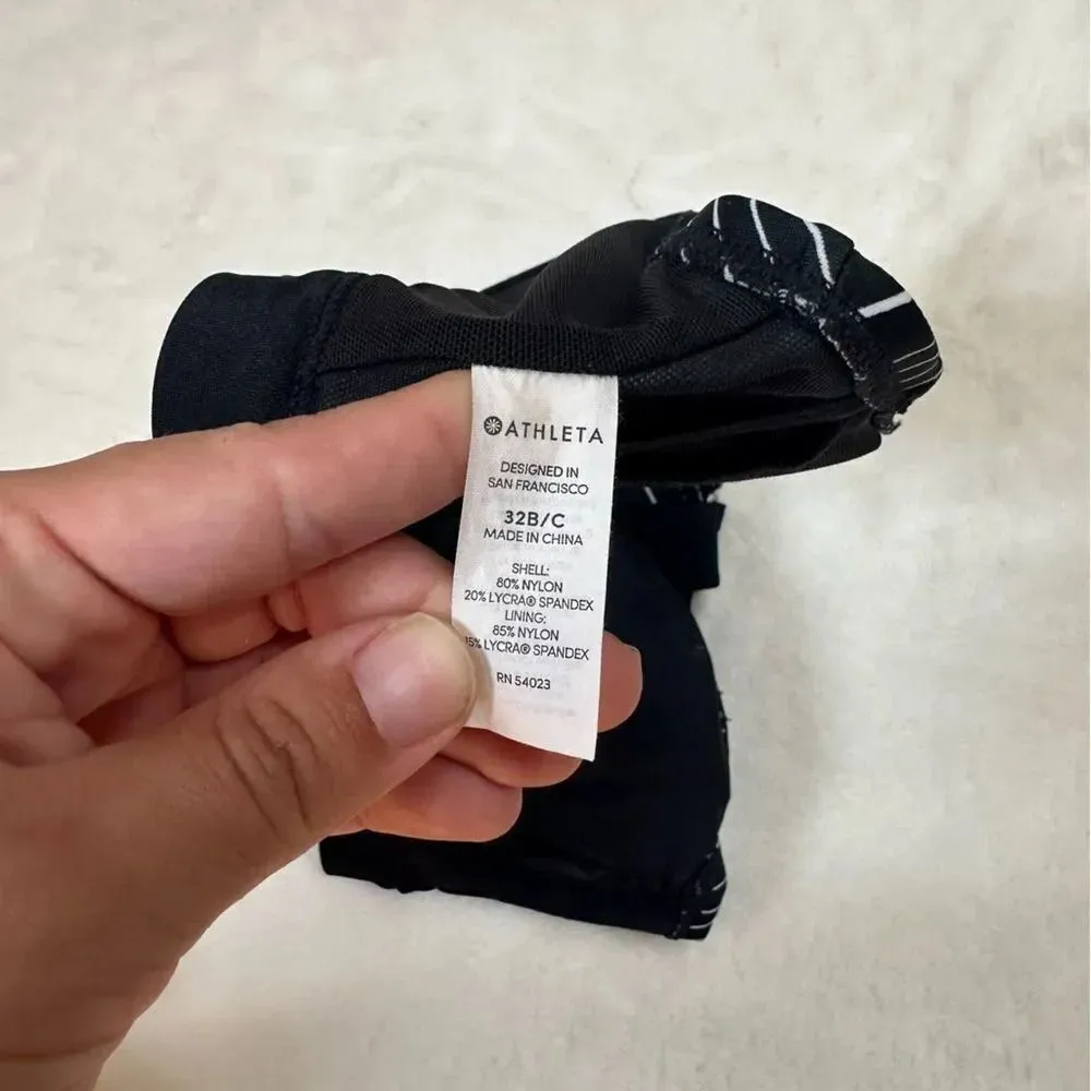 Athleta Black White Chevron Quick Dri Bikini Top Women's Size 32 B/C - Image 7