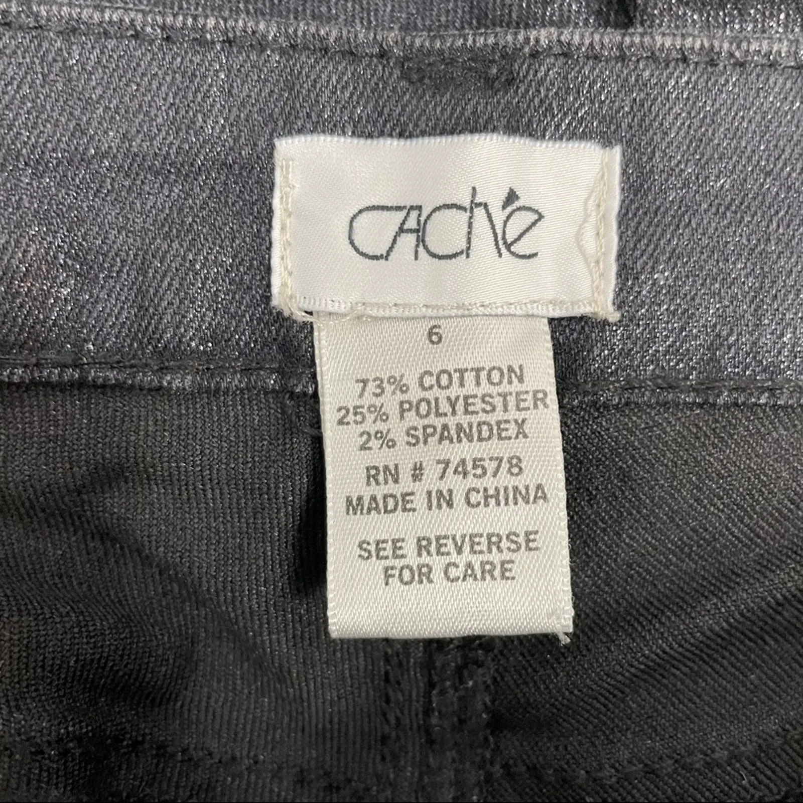 CACHÉ Vintage Black Skinny Jeans Womens 6 Sparkle Shimmer Punk Rock Space Glam - Image 6