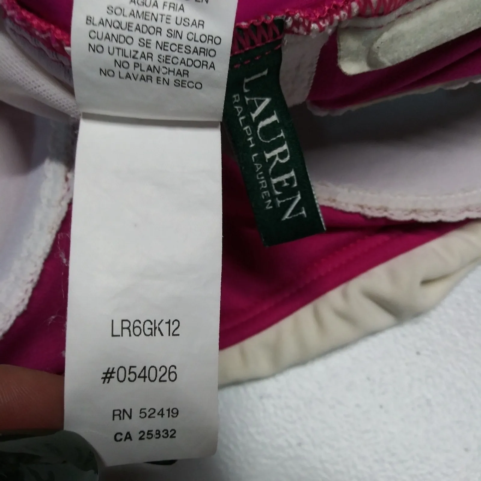 Lauren Ralph Lauren Bel Aire One Piece Skirted Swimsuit Pink White Size 10 - Image 11