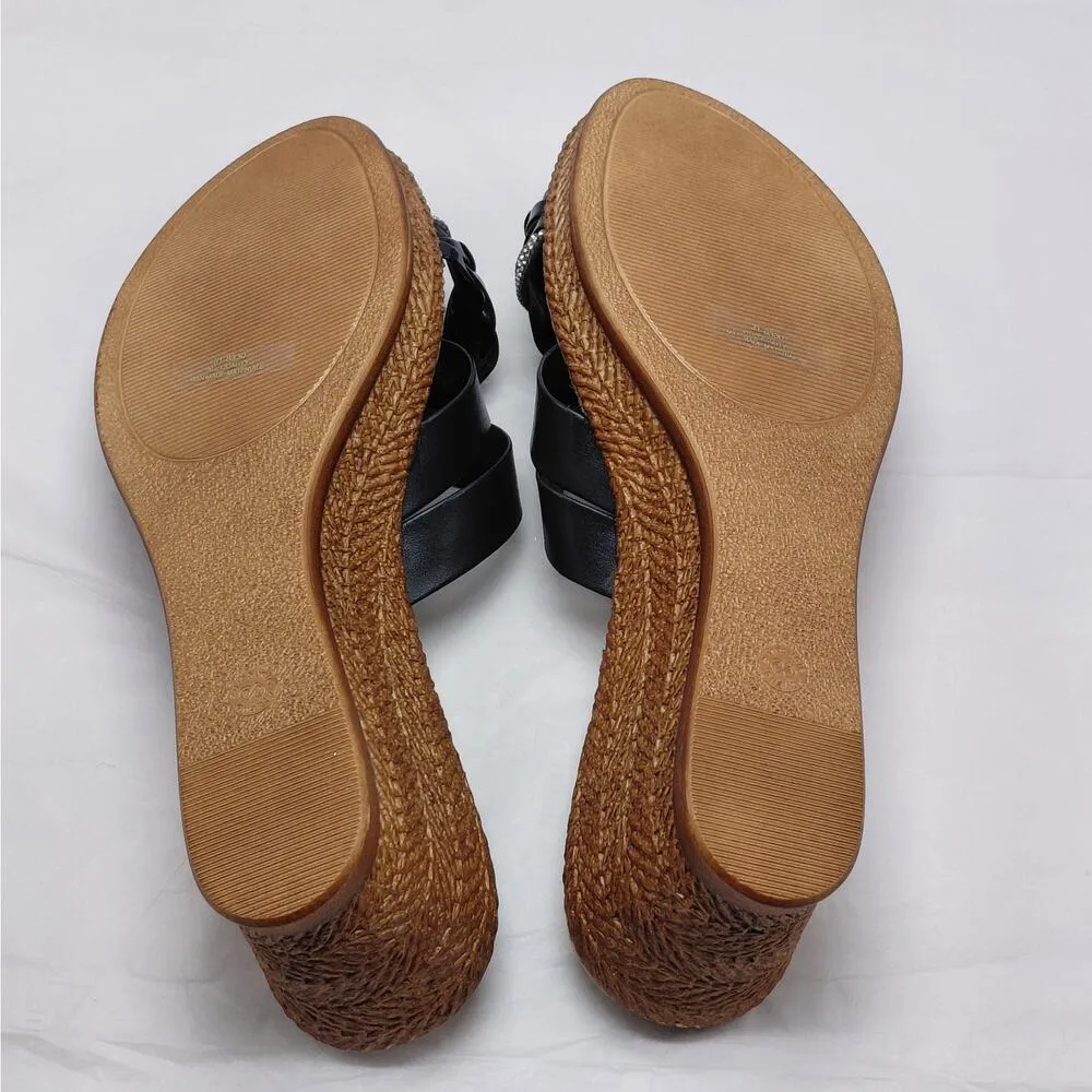 Tuscany Easy Street Italian Wedge Sandal 9.5M Blue Slip On Casual Slides Shoes Size 9.5 - Image 10