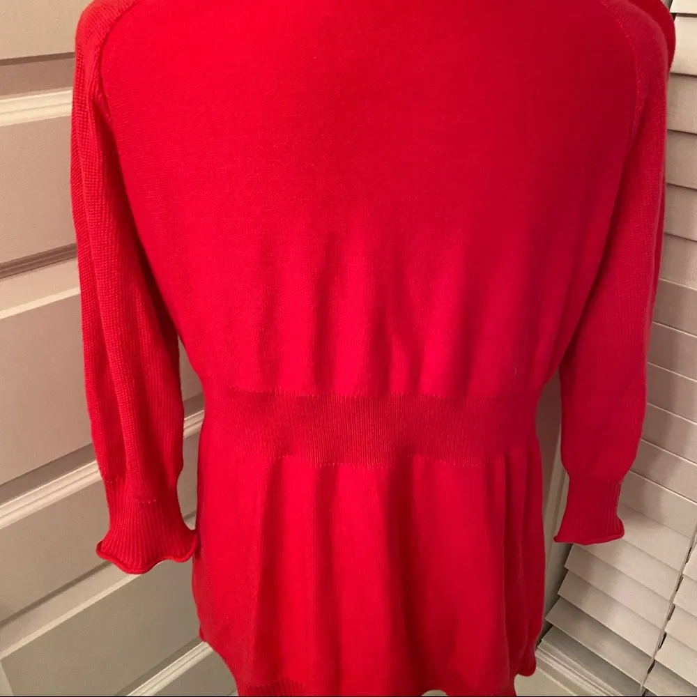 DKNY Jeans|| Pink cardigan cotton sweater with 3/4 sleeve - Image 6