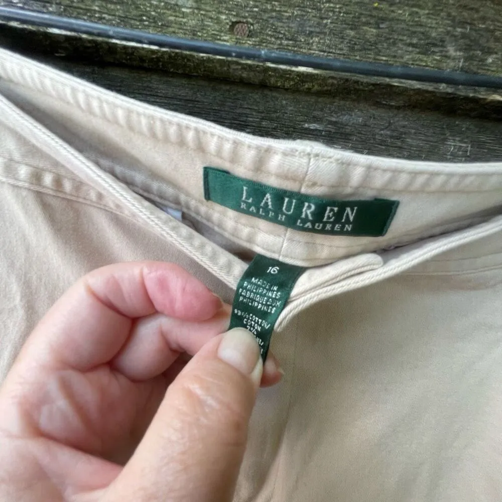 Lauren Ralph  Lauren size 16 khaki straight leg ankle pants 28” inseam. - Image 6
