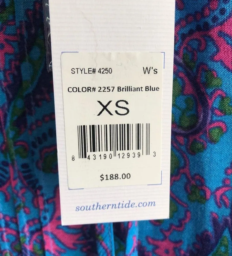 Southern Tide Dress Stella in Brilliant Blue Abstract Long Sleeve Dress XS NWT - Image 11