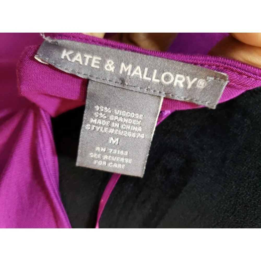 Kate and Mallory Top Women M Purple Ruched Side Stretchy Tunic Blouse - Image 8